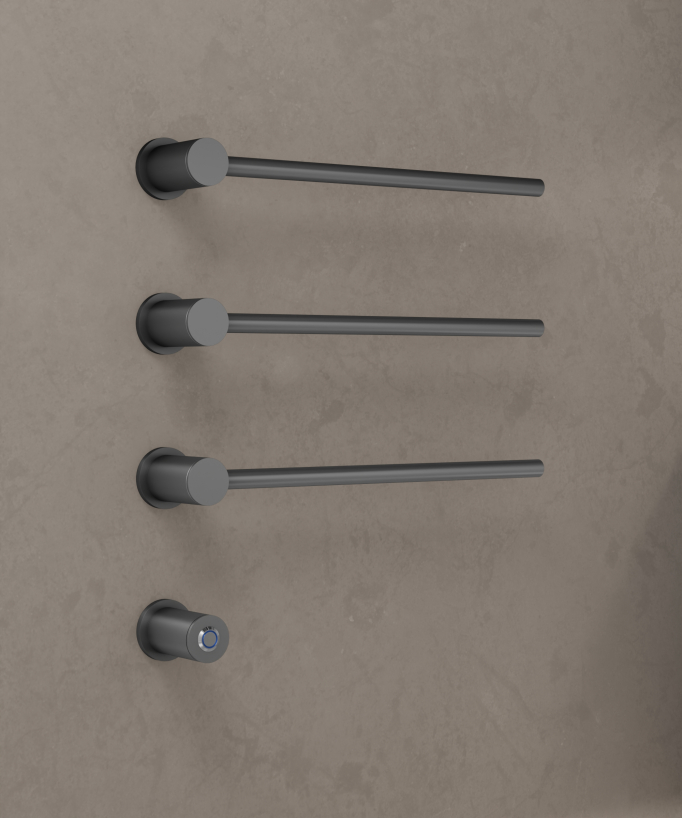 Wall-Mounted Electric Heated Towel Rail - Gunmetal