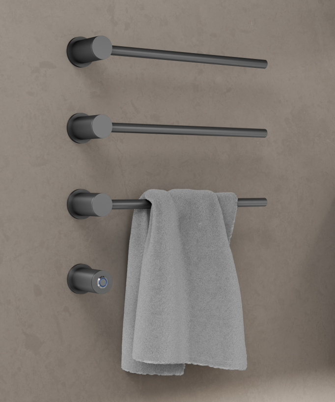 Wall-Mounted Electric Heated Towel Rail - Gunmetal