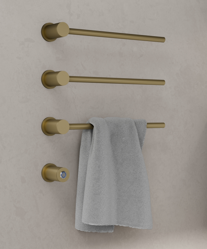 Wall-Mounted Electric Heated Towel Rail - Brushed Gold