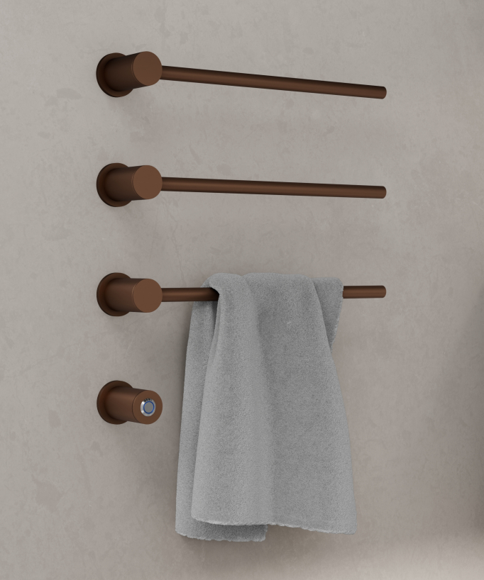 Wall-Mounted Electric Heated Towel Rail - Brushed Rose Gold