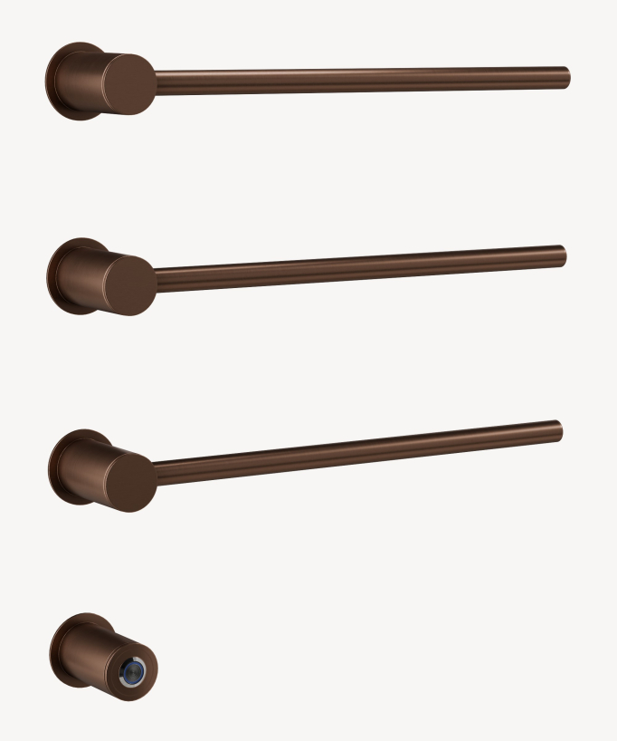 Wall-Mounted Electric Heated Towel Rail - Brushed Rose Gold