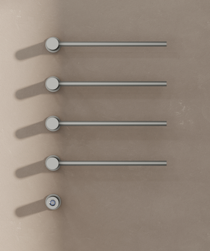 Modern 4-Bar Electric Heated Towel Rail - Brushed Nickel