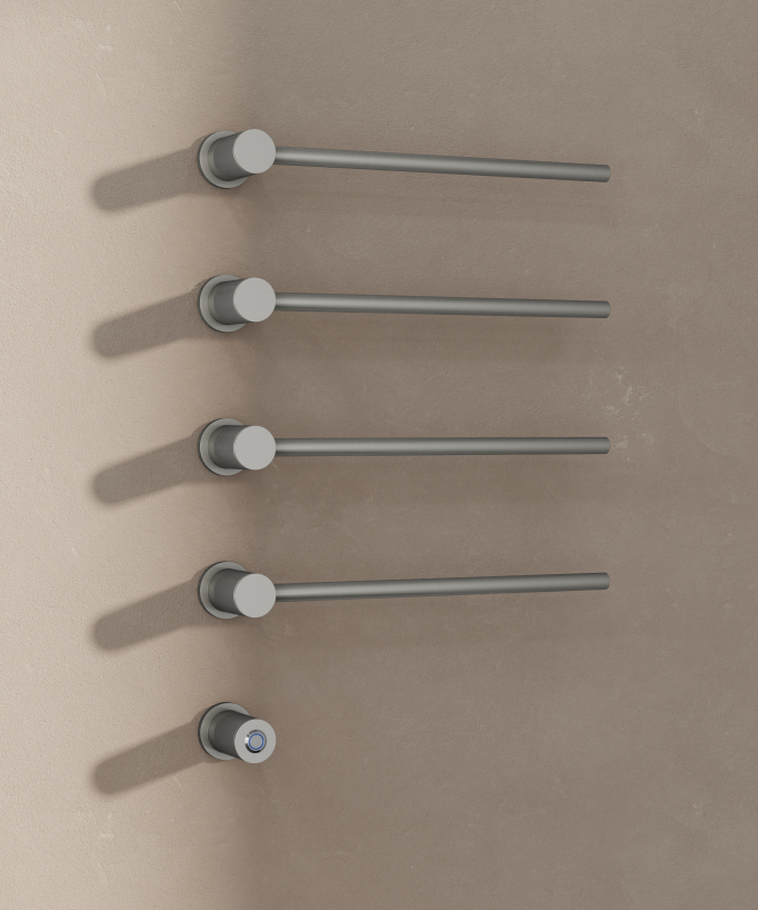 Modern 4-Bar Electric Heated Towel Rail - Brushed Nickel