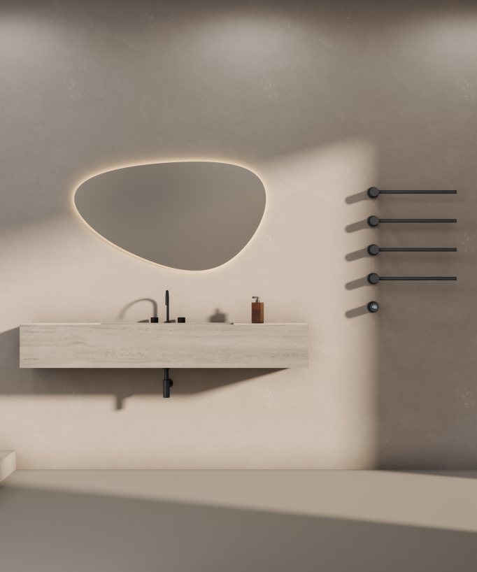 Modern 4-Bar Electric Heated Towel Rail - Black