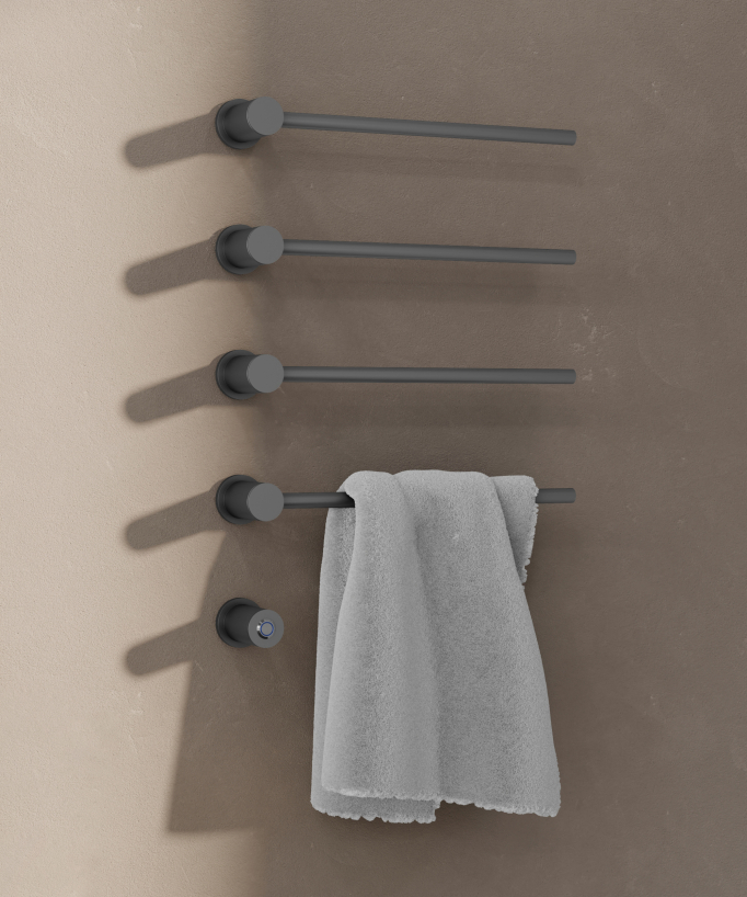 Modern 4-Bar Electric Heated Towel Rail - Gunmetal