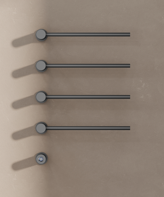 Modern 4-Bar Electric Heated Towel Rail - Gunmetal