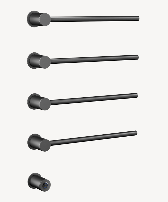 Modern 4-Bar Electric Heated Towel Rail - Gunmetal
