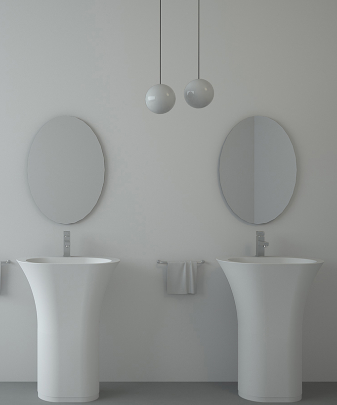 Madingo Oval Freestanding Basin - Matte White