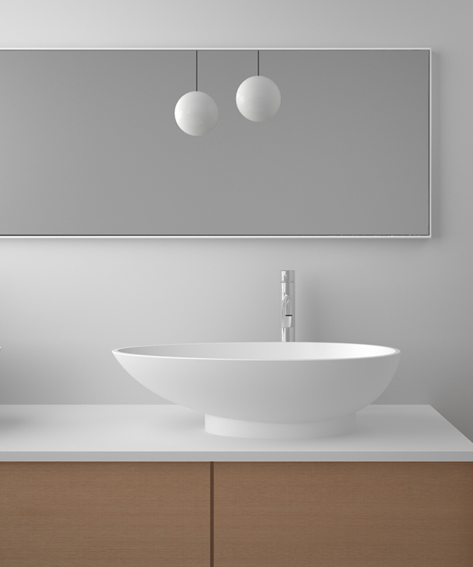 Kananga Oval Countertop Basin - Matte White