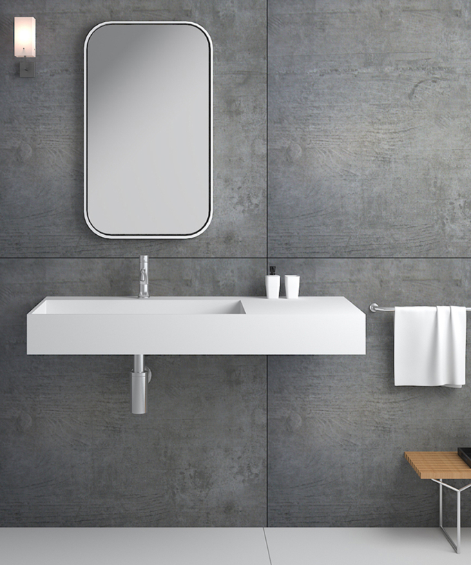 Bandundu Wall-Hung Basin - Matte White
