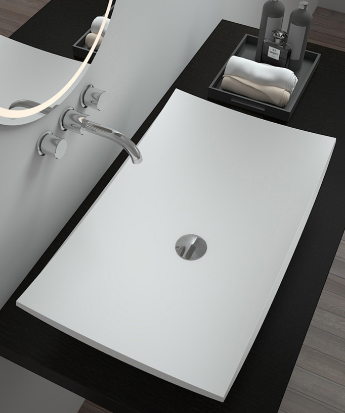 Kamina Rectangular Countertop Basin - Matte White