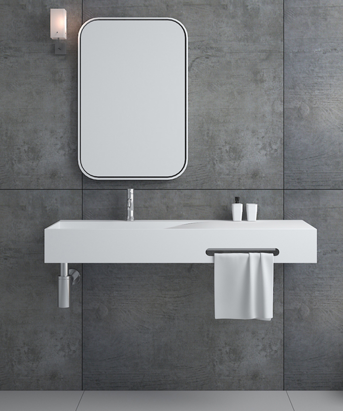 Gandajika Wall-Hung Basin - Matte White