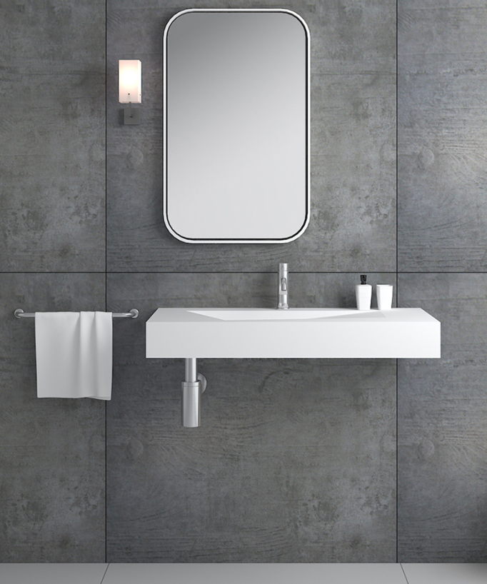 Kipushi Wall-Hung Basin - Matte White