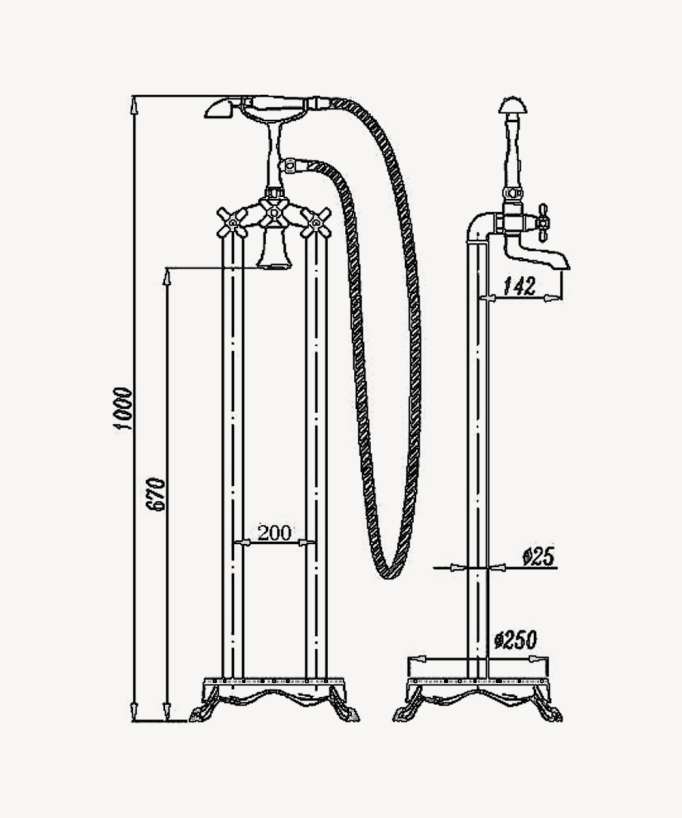 Freestanding Bath Mixer Tap - Maddalena