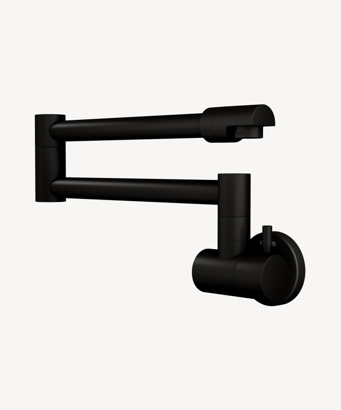 Retractable Wall-Mounted Cold-Water Kitchen Faucet Matte Black - Corbeau