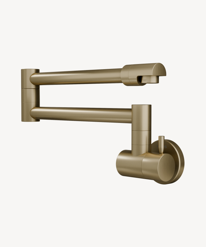 Wall-Mounted Retractable Tap with Double Swivel Joint - Cold Water