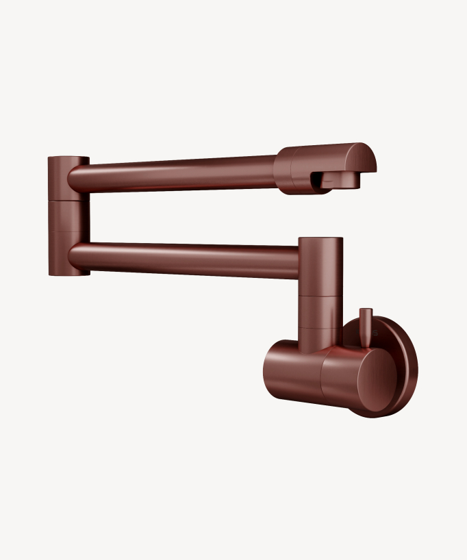Retractable Wall-Mounted Cold-Water Kitchen Faucet Brushed Rose Gold - Corbeau