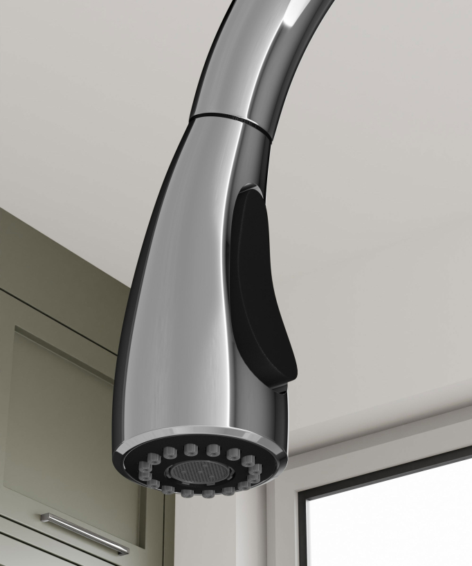 Modern Kitchen Mixer Tap with Pull-Out Spray Hose - Chrome