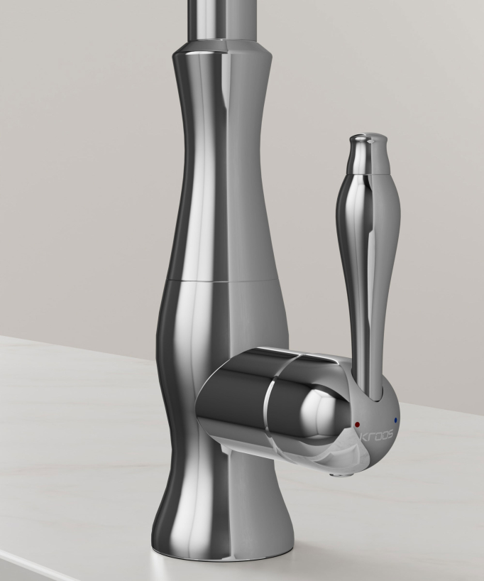 Modern Kitchen Mixer Tap with Pull-Out Spray Hose - Chrome