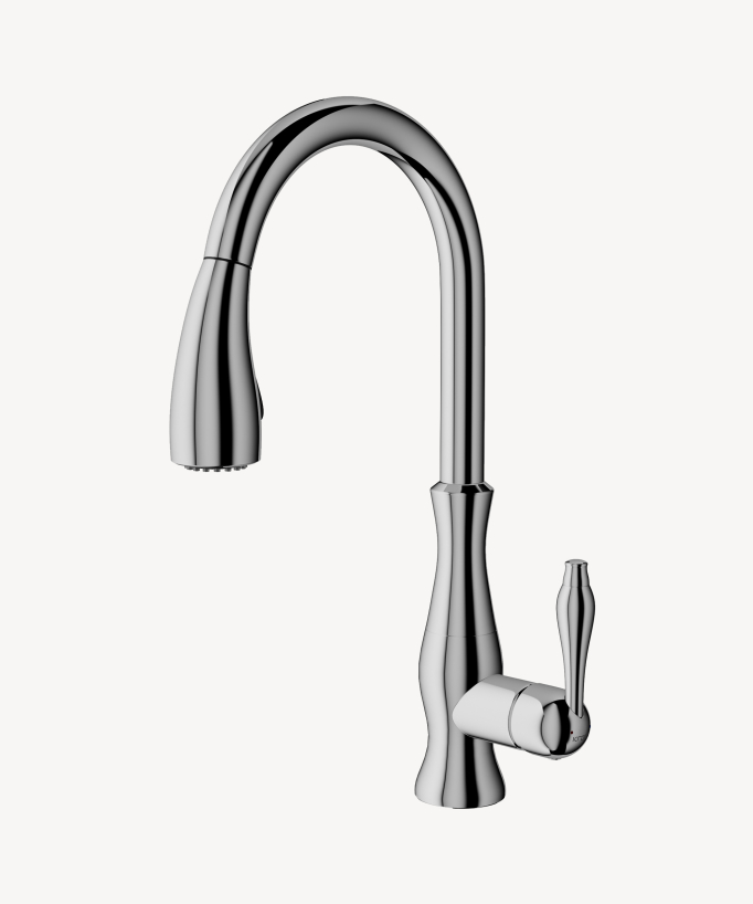 Modern Kitchen Mixer Tap with Pull-Out Spray Hose - Chrome