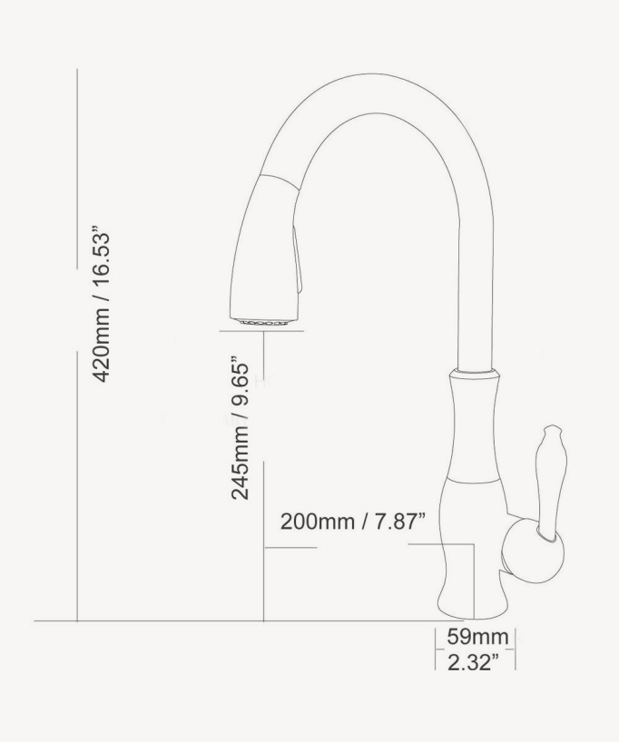 Modern Kitchen Mixer Tap with Pull-Out Spray Hose - Brushed Nickel