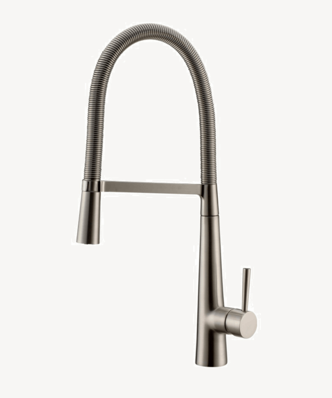 Robinet mitigeur de cuisine haut - Nickel brossé