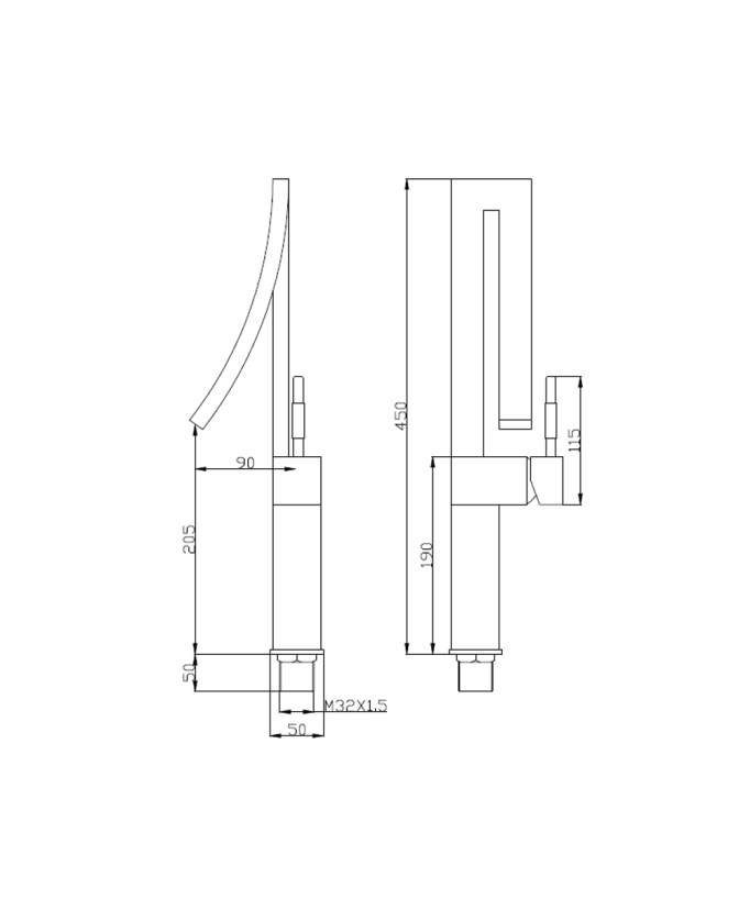 Chrome Plated Brass Bathroom Mixer Tap