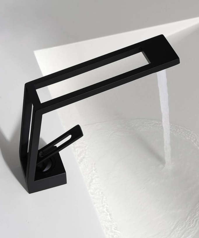 Designer Basin Mixer Tap - Matt Black