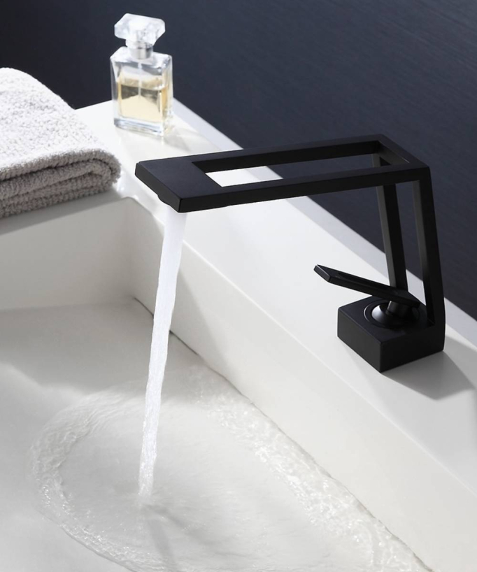 Designer Basin Mixer Tap - Matt Black