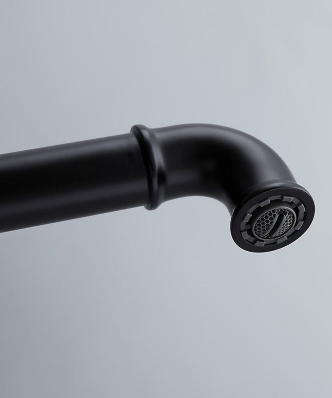 Industrial Style Bathroom Basin Mixer Tap - Black