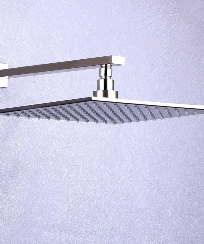 Concealed Shower Column in Brushed Nickel Stainless Steel with LED