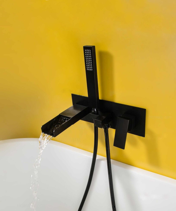 Concealed Bath Mixer Tap - Black - Alnair