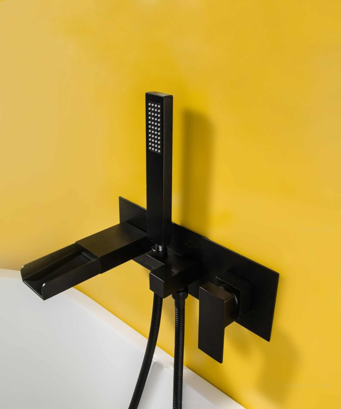 Concealed Bath Mixer Tap - Black - Alnair