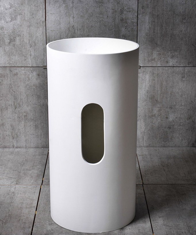 Round Freestanding Basin - Glossy White