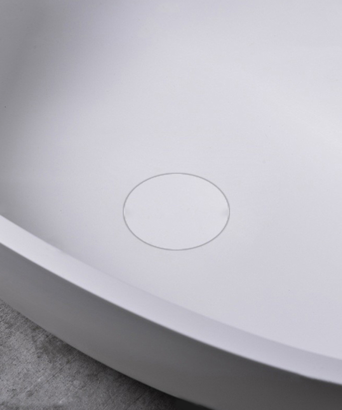 Modern Oval Countertop Basin - White