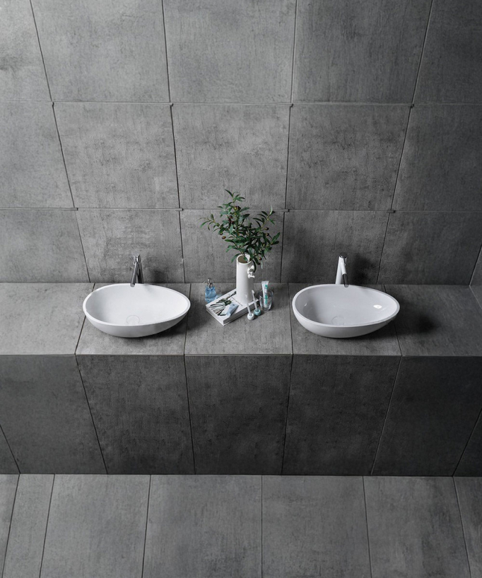 Modern Oval Countertop Basin - White