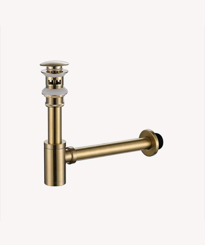 Basin Trap and Slotted Waste Pack - Brushed Gold