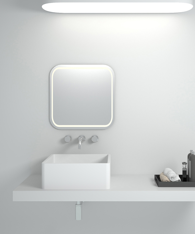 Kouilou Square Countertop Basin - Matte White