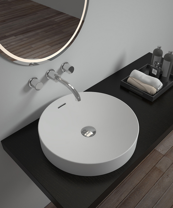 Goma Round Countertop Basin - Matte White
