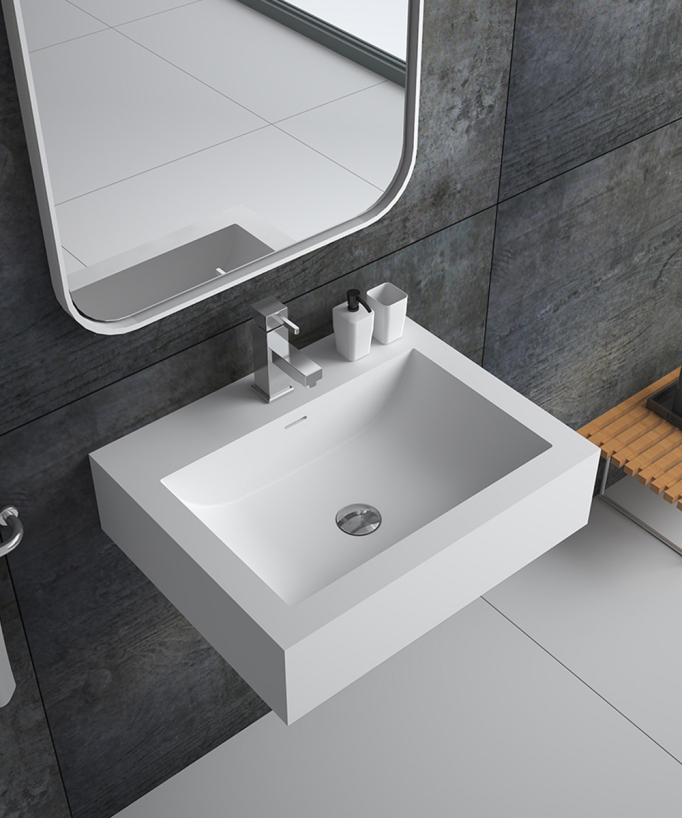 Kongo Wall-Hung Basin - Matte White