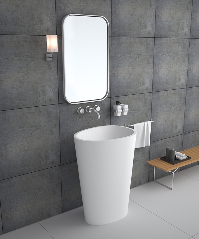 Soukané Oval Freestanding Basin - Matte White