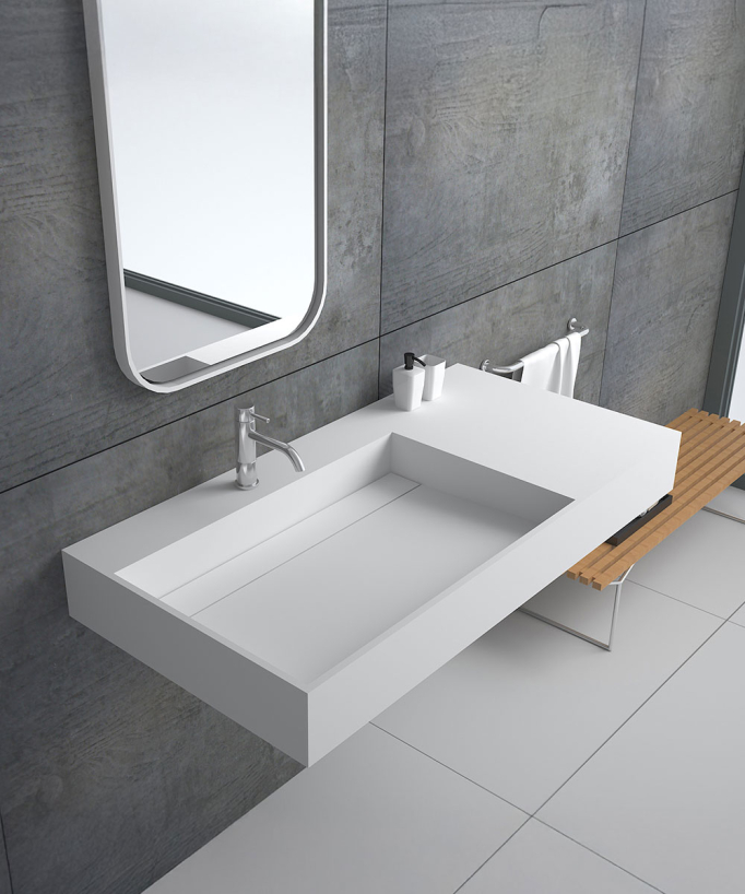 Bumba Wall-Hung Basin - Matte White