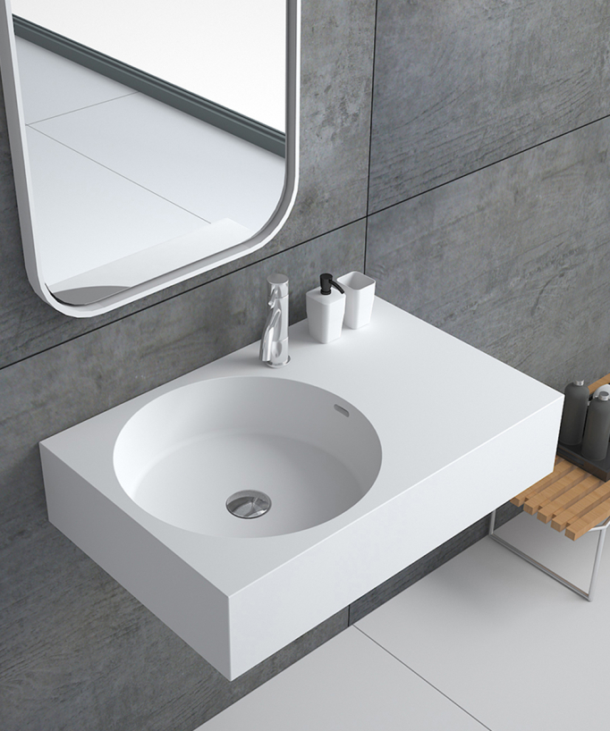 Lomami Wall-Hung Basin - Matte White