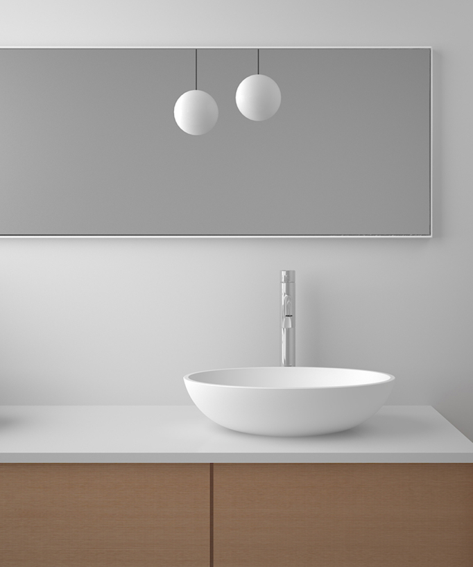 Tshikapa Oval Countertop Basin - Matte White