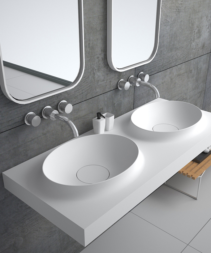 Mongala Wall-Hung Double Basin - Matte White
