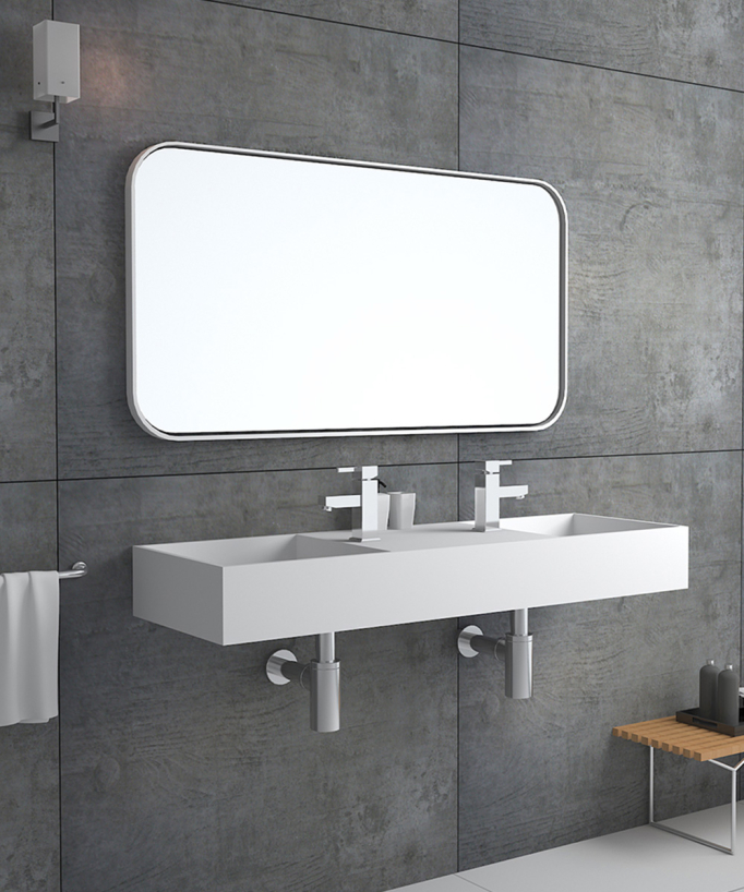 Katango Wall-Hung Double Basin - Matte White