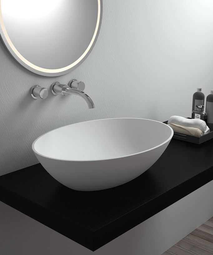 Dolisie Oval Countertop Basin - Matte White
