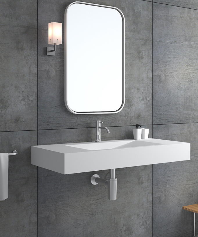 Kivu Wall-Hung Basin - Matte White