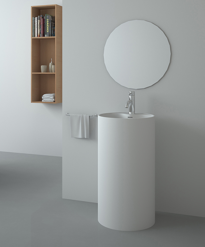 Lusambo Freestanding Round Pedestal Basin - Matte White