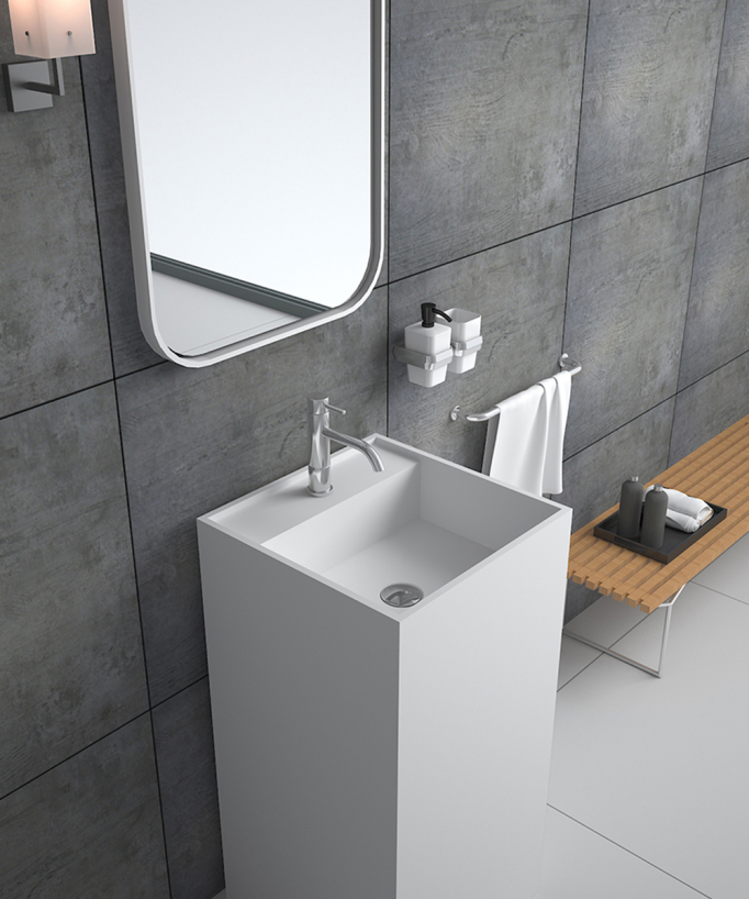 Okoyo Square Freestanding Basin - Matte White